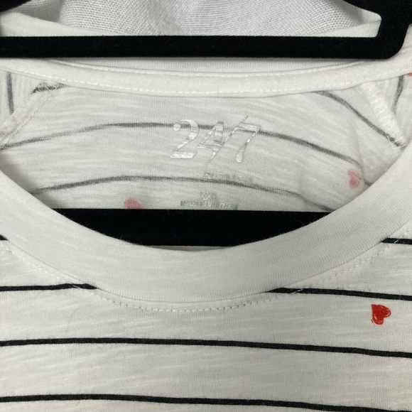 3/$10 SALE Striped Short Sleeve Tee With Heart Design - Picture 3 of 3